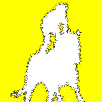 馬に騎乗している騎手のシルエットアイコン（９５）画像