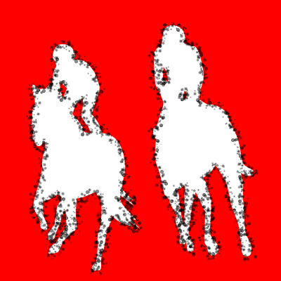 馬に騎乗している騎手のシルエットアイコン（９６）画像