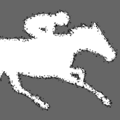馬に騎乗している騎手のシルエットアイコン（９７）画像