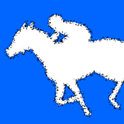 馬に騎乗している騎手のシルエットアイコン（９８）画像