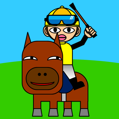 おもしろサラブレッドに騎乗する騎手アイコン（１）画像