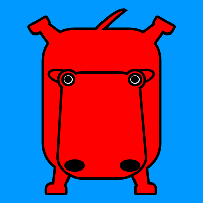 逆立ちする赤いカバのアイコン画像4