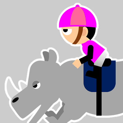 サイに乗る騎手のアイコン（３２）画像