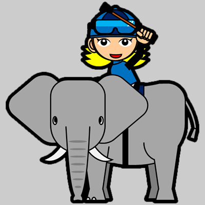 ゾウに乗る騎手のアイコン（１２）画像