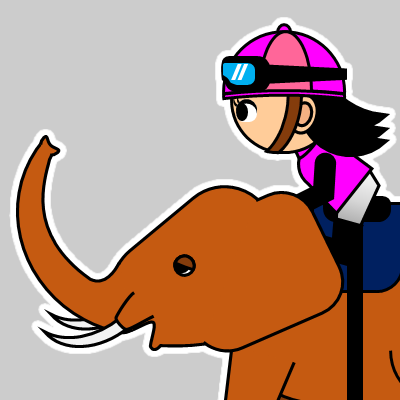 ゾウに乗る騎手のアイコン（２４）画像