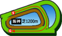 阪神1200m芝コース画像