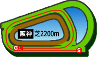 阪神2200m芝コース画像