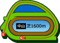 中山1600m芝コース画像