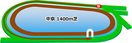 中京1400m芝コース画像